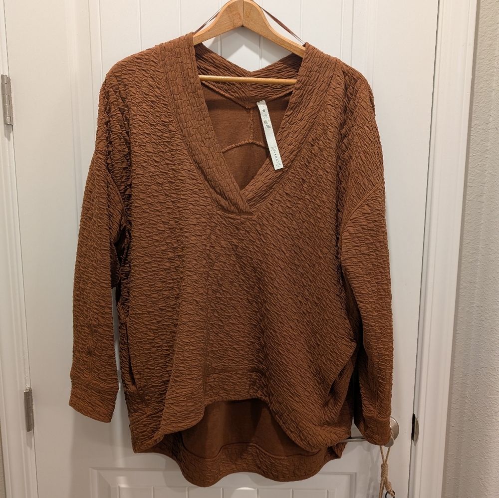 Lululemon Brown V Neck Long Sleeve Shirt